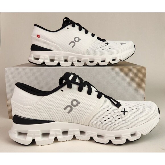 ON CLOUD X 4 Women's IVORY BLACK Athletic Running Sneaker Shoes Size 7 3WE300707 - Picture 1 of 9